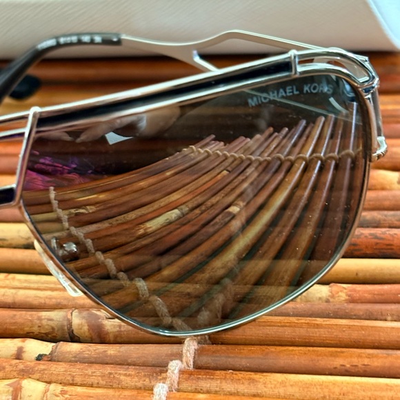 Michael Kors Silver Frame Sunglasses with Dark Lenses Comes With Case main image 12